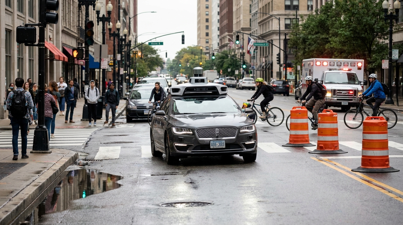 Driverless car safety testing with autonomous vehicle sensors in complex urban traffic