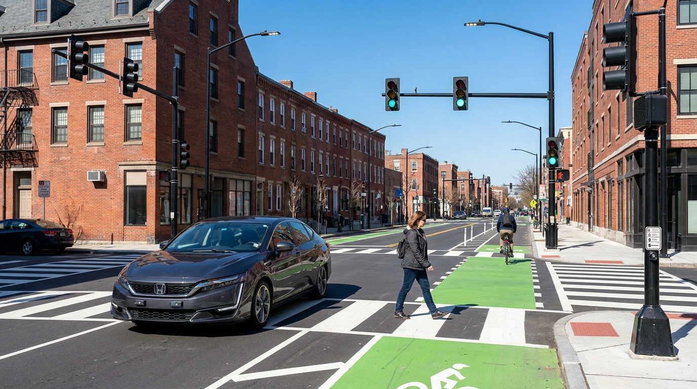 Modern crash prevention technology and safer street design helping reduce traffic deaths in 2026