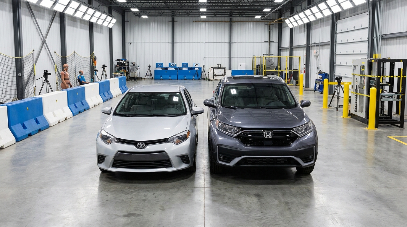 Small cars vs SUVs crash protection comparison showing differences in vehicle size and structure