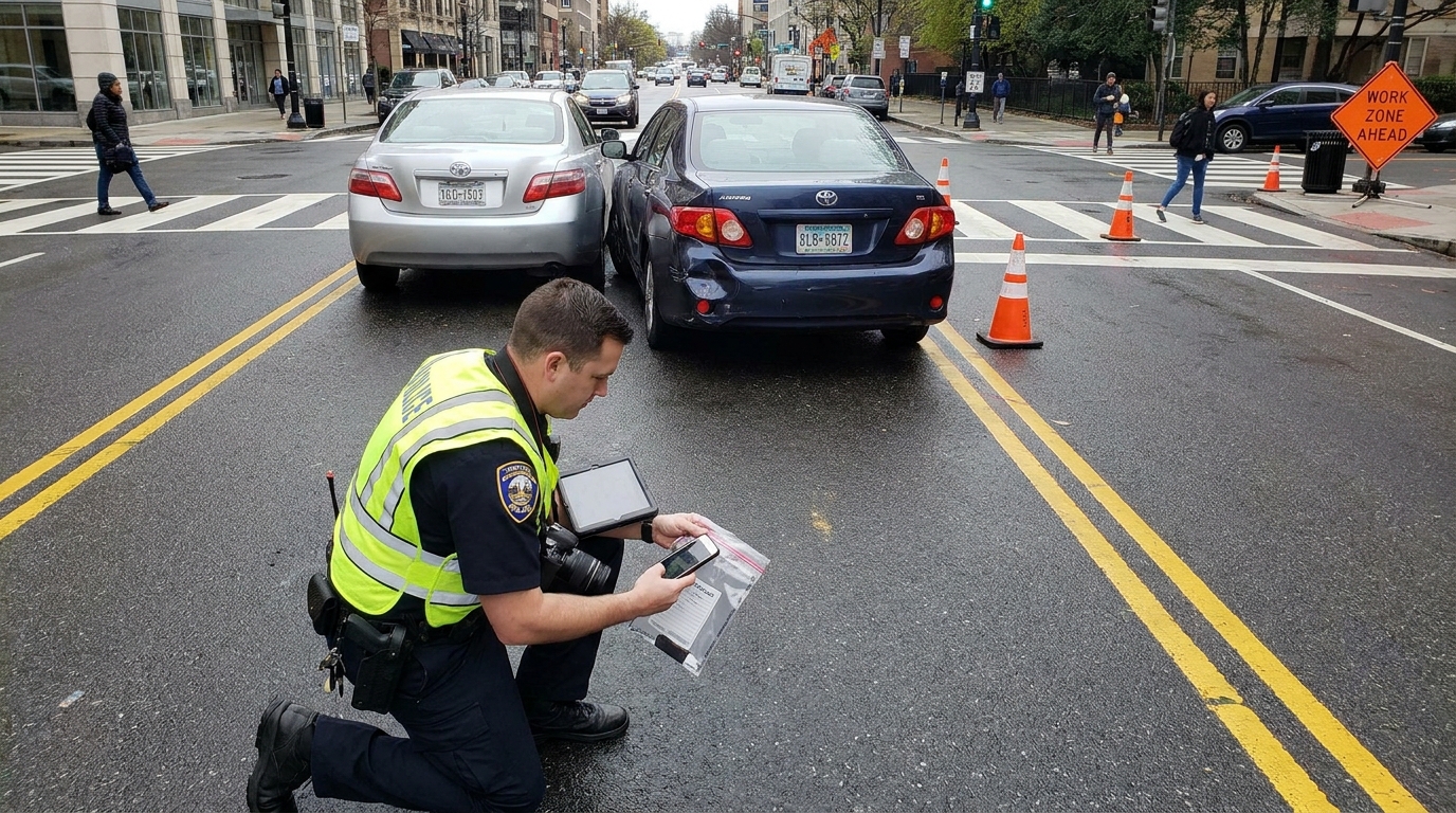 Traffic crash investigation involving possible smartphone driver distraction
